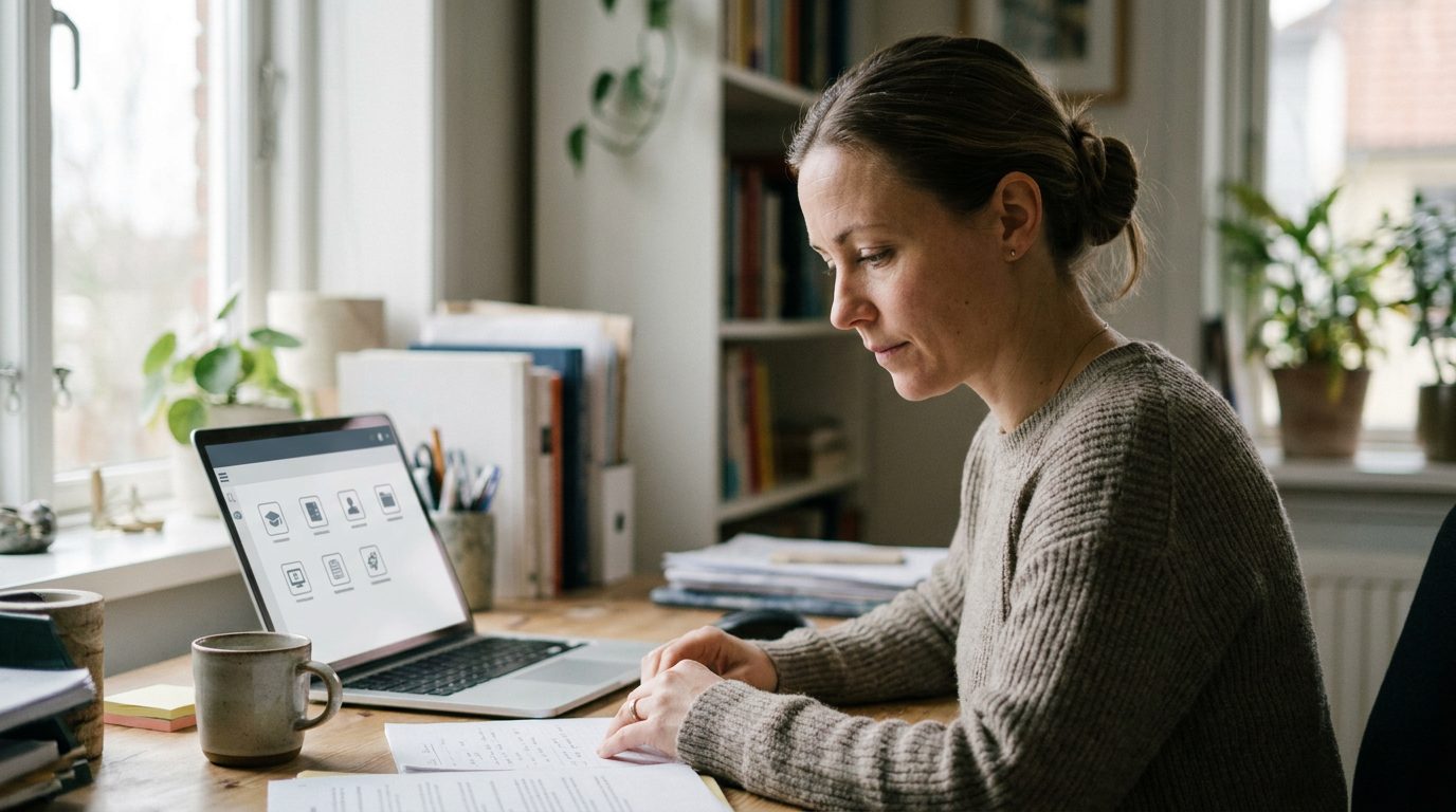 Teacher with Canvas LMS